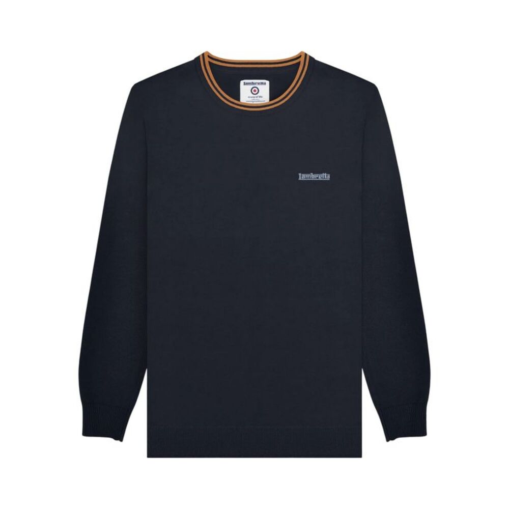 Lambretta Mens Tipped Knitted Sweater / Iron/Black